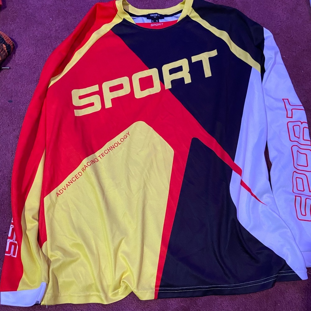 racing graphic long sleeve shirt